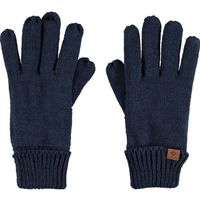 Navyblauwe gebreide handschoenen met fleece voering voor kinderen - thumbnail