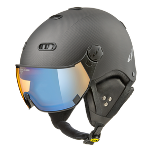 CP Carachillo Carbon zwart mat skihelm - meekleurend & polariserend Vizier (3 Keuzes)