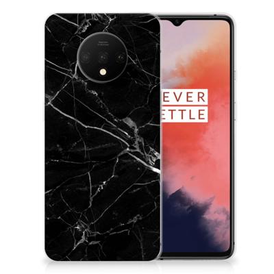 OnePlus 7T | TPU | Siliconen hoesje | Marmer Zwart - Origineel Cadeau Vader