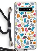 Kleurrijke katten: Samsung Galaxy S10 Plus Transparant Hoesje met koord