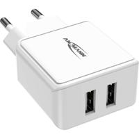 Ansmann HomeCharger HC212 USB-oplader 12 W Thuis Uitgangsstroom (max.) 2400 mA Aantal uitgangen: 2 x USB 2.0 bus A