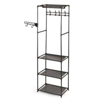 Kledingkast Kipit Zwart Metaal Stof 55 x 36 x 170 cm