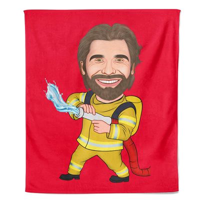 Cartoon Fleecedeken Firefighter - Pillow Buddies