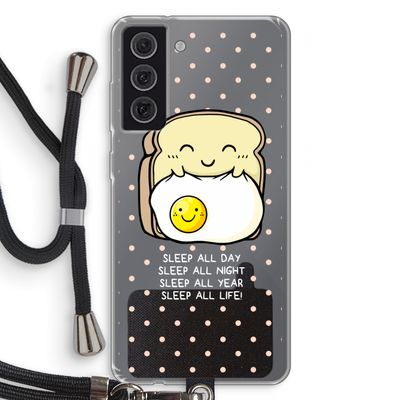 Sleep All Day: Samsung Galaxy S21 FE Transparant Hoesje met koord