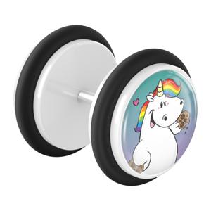 Fake plug met Chubby Unicorn Design Acryl / Chirurgisch staal 316L Fake Piercings