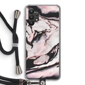 Roze stroom: Samsung Galaxy A32 5G Transparant Hoesje met koord