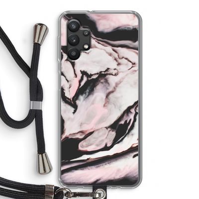 Roze stroom: Samsung Galaxy A32 5G Transparant Hoesje met koord