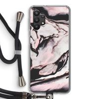 Roze stroom: Samsung Galaxy A32 5G Transparant Hoesje met koord