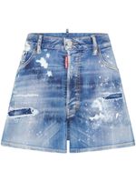 DSQUARED2 short en jean à effet usé - Bleu - thumbnail