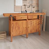 Werkbank met lades en bankschroeven 162x62x83 cm acaciahout
