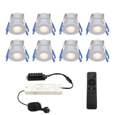 Set van 8 Milano inbouwspots 12V - IP65 waterdicht - 2700K warm wit - 3 Watt 200 lumen - RVS - Verandaverlichting - Dimbaar