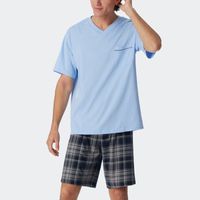 Schiesser Shortama V-hals air blue