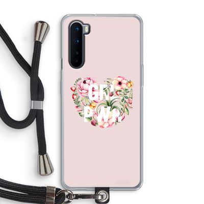 GRL PWR Flower: OnePlus Nord Transparant Hoesje met koord