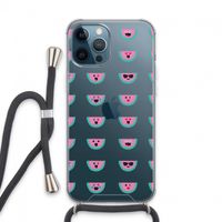 Smiley watermeloenprint: iPhone 13 Pro Max Transparant Hoesje met koord