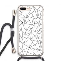 Geometrische lijnen zwart: iPhone 7 PLUS Transparant Hoesje met koord