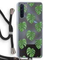 Monstera leaves: Oppo A91 Transparant Hoesje met koord - thumbnail