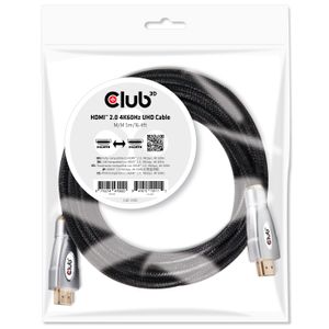 club3D CAC-2312 HDMI-kabel HDMI Aansluitkabel HDMI-A-stekker, HDMI-A-stekker 5.00 m Zwart High Speed HDMI met ethernet, Vlambestendig