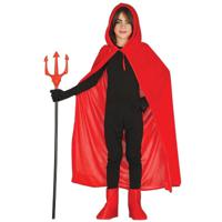 Rode Halloween verkleedcape met capuchon voor kinderen - carnaval kleding