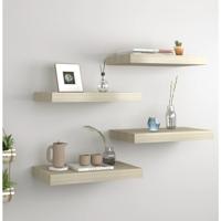 Wandschappen zwevend 4 st 40x23x3,8 cm MDF eikenkleurig