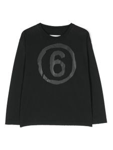 MM6 Maison Margiela Kids pull en coton à logo imprimé - Noir