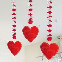Folat BV Hart hangdecoratie, 3st.