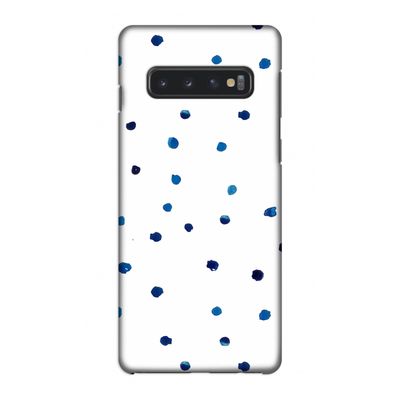 Blauwe stippen: Samsung Galaxy S10 4G Volledig Geprint Hoesje