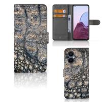 OPPO Reno 8 Lite | OnePlus Nord N20 | Telefoonhoesje | Met pasjeshouder | Krokodillenprint