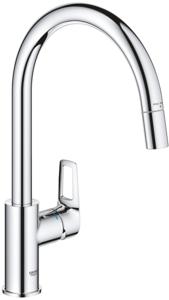 Grohe QuickFix Start Loop keukenmengkraan met uittrekbare handdouche rond chroom