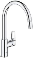 Grohe QuickFix Start Loop keukenmengkraan met uittrekbare handdouche rond chroom - thumbnail