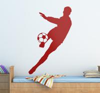 Muursticker voetbal speler silhouet