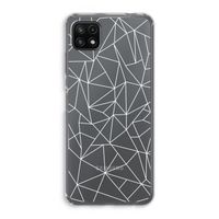 Geometrische lijnen wit: Samsung Galaxy A22 5G Transparant Hoesje