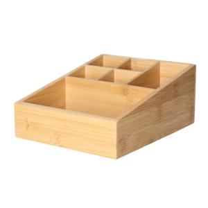 Pennebak kantoor sorteer organizer - 6-vaks bakje - 21 x 16 cm - bamboe hout