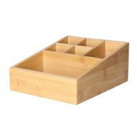 Pennebak kantoor sorteer organizer - 6-vaks bakje - 21 x 16 cm - bamboe hout - thumbnail