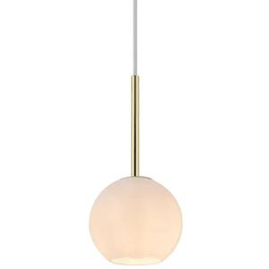 Hanglamp messing & opaalglas E14 fitting &apos;Nordlux Franca 13 cm