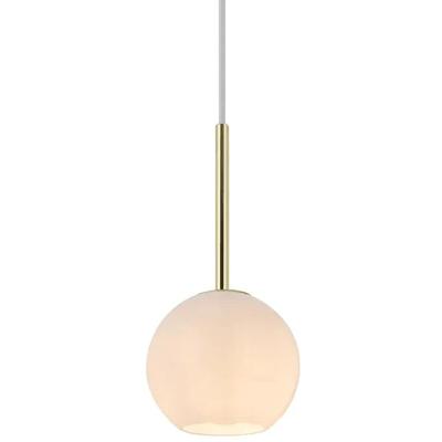 Hanglamp messing & opaalglas E14 fitting &apos;Nordlux Franca 13 cm
