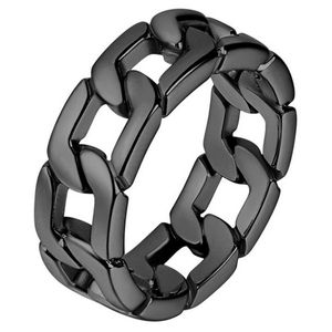 Edelstaal heren ring Cuban Link Zwart-21.5mm