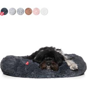 Snoozle Donut Hondenmand - Zacht en Luxe Hondenkussen - Wasbaar - Fluffy - Hondenmanden - 60cm - Grijs