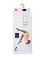HEMA Kniekousen 15denier anti-ladder - 2 paar donkerblauw (donkerblauw)