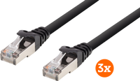 BlueBuilt Netwerkkabel FTP CAT6 1 meter Zwart 3-Pack - thumbnail