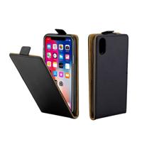 Zakelijke stijl verticale Flip TPU lederen hoes for iPhone X / XS, met kaartslot (zwart)