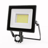 HOFTRONIC™ Stratos LED Breedstraler met PIR sensor 50 Watt 4270 lumen IP65 6500K Zwart 2 jaar garantie