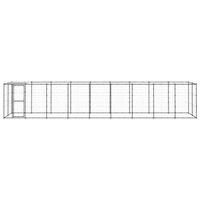 The Living Store Hondenkennel - Gepoedercoat staal - Zwart/Zilver - 990x220x180 cm - Met dak en deur