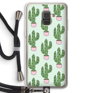 Cactus Lover: Samsung Galaxy A8 (2018) Transparant Hoesje met koord