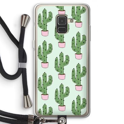 Cactus Lover: Samsung Galaxy A8 (2018) Transparant Hoesje met koord
