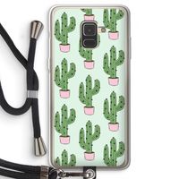 Cactus Lover: Samsung Galaxy A8 (2018) Transparant Hoesje met koord