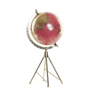 Atmosphera Decoratie wereldbol / globe - roze / goud - op voet - 19 x 17 x 38 cm - Landen/contintent