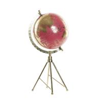 Atmosphera Decoratie wereldbol / globe - roze / goud - op voet - 19 x 17 x 38 cm - Landen/contintent