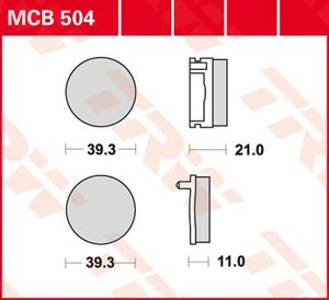 TRW Remblokken, en remschoenen voor de moto, MCB504 Allround organisch