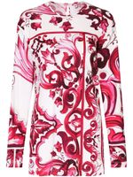 Dolce & Gabbana Majolica-print round-neck blouse - Blanc