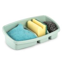PlasticForte Spons houder - 26x14 cm - mintgroen - doekjes organizer